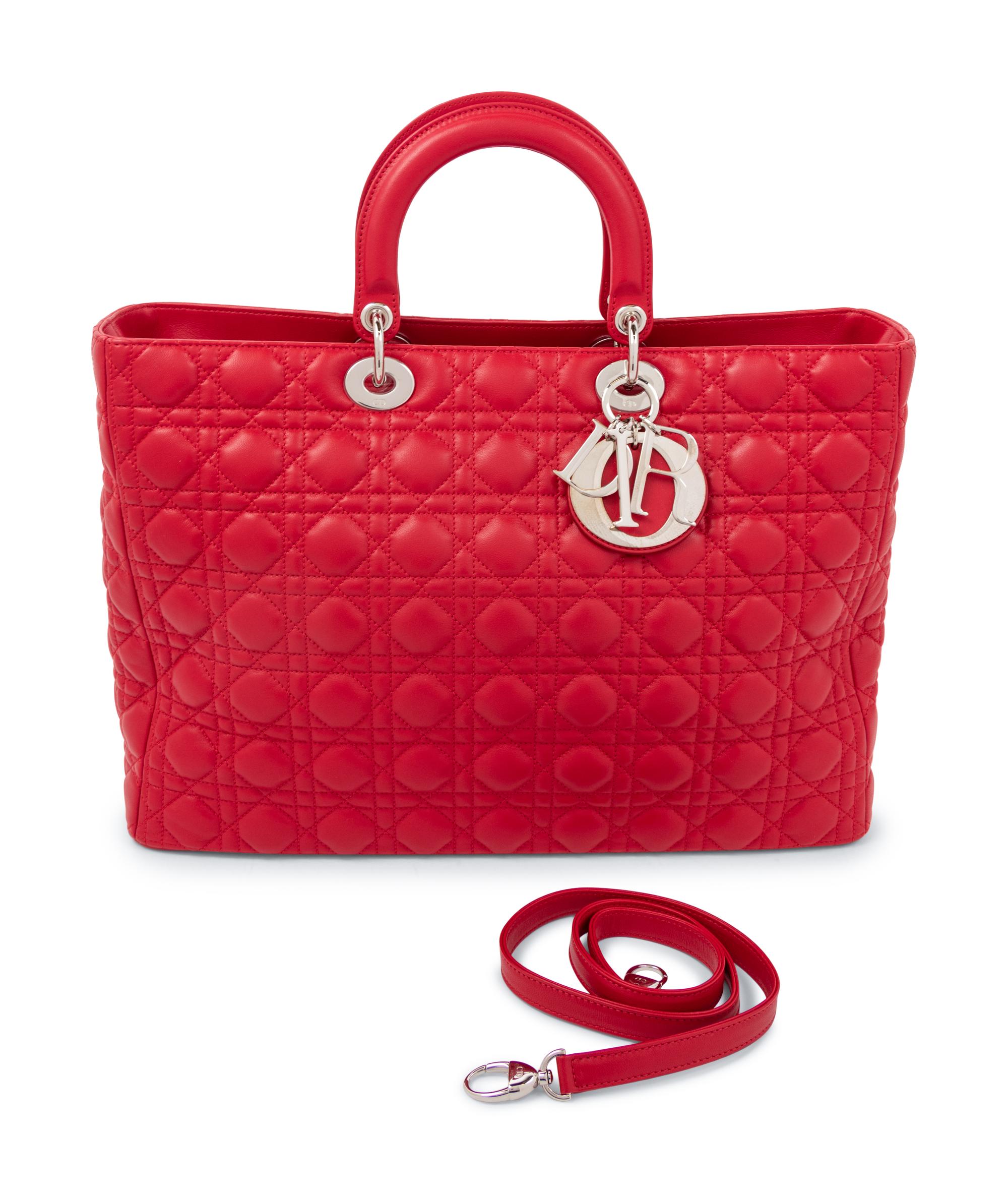 Christian Dior Red Large Lady Dior Bag, 2010
