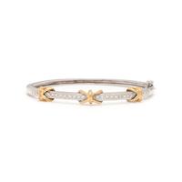 BICOLOR GOLD AND DIAMOND BANGLE BRACELET