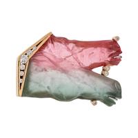 BICOLOR TOURMALINE AND DIAMOND HORSE HEAD BROOCH
