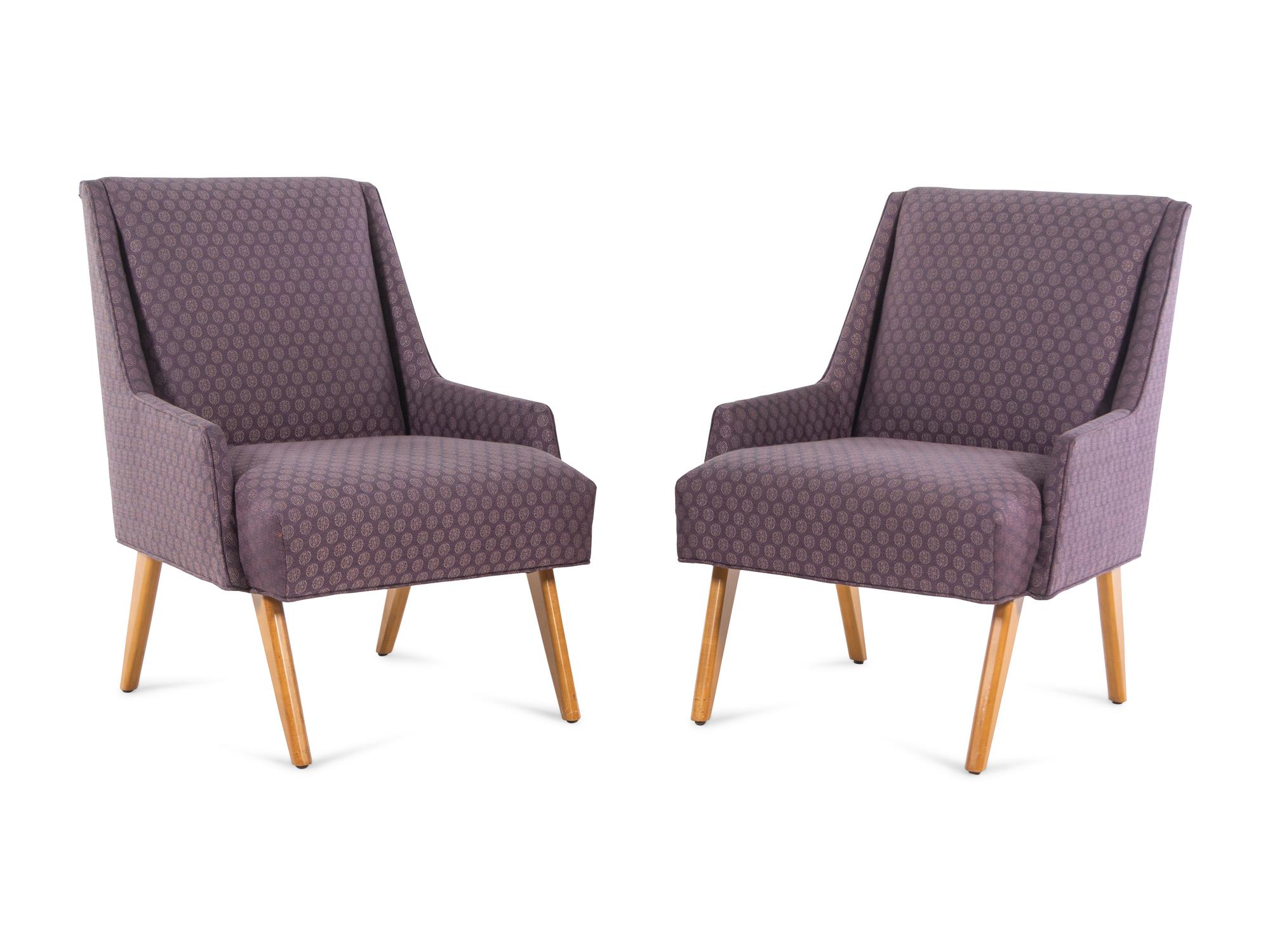 A Pair of Contemporary Upholstered Lounge Chairs