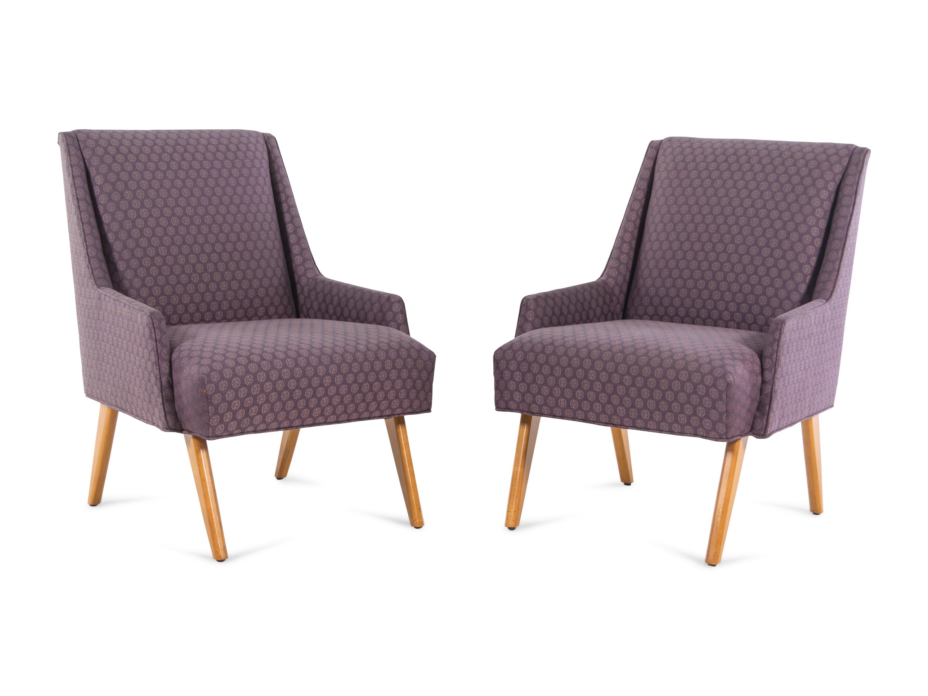 A Pair of Contemporary Upholstered Lounge Chairs