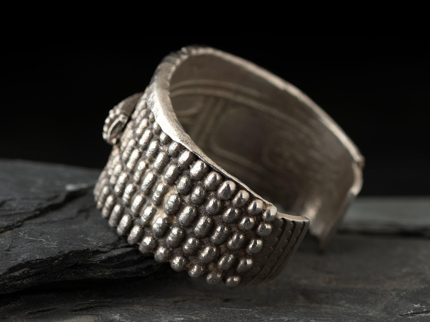 Sterling Silver Tufa Cast Corn Cuff Bracelet