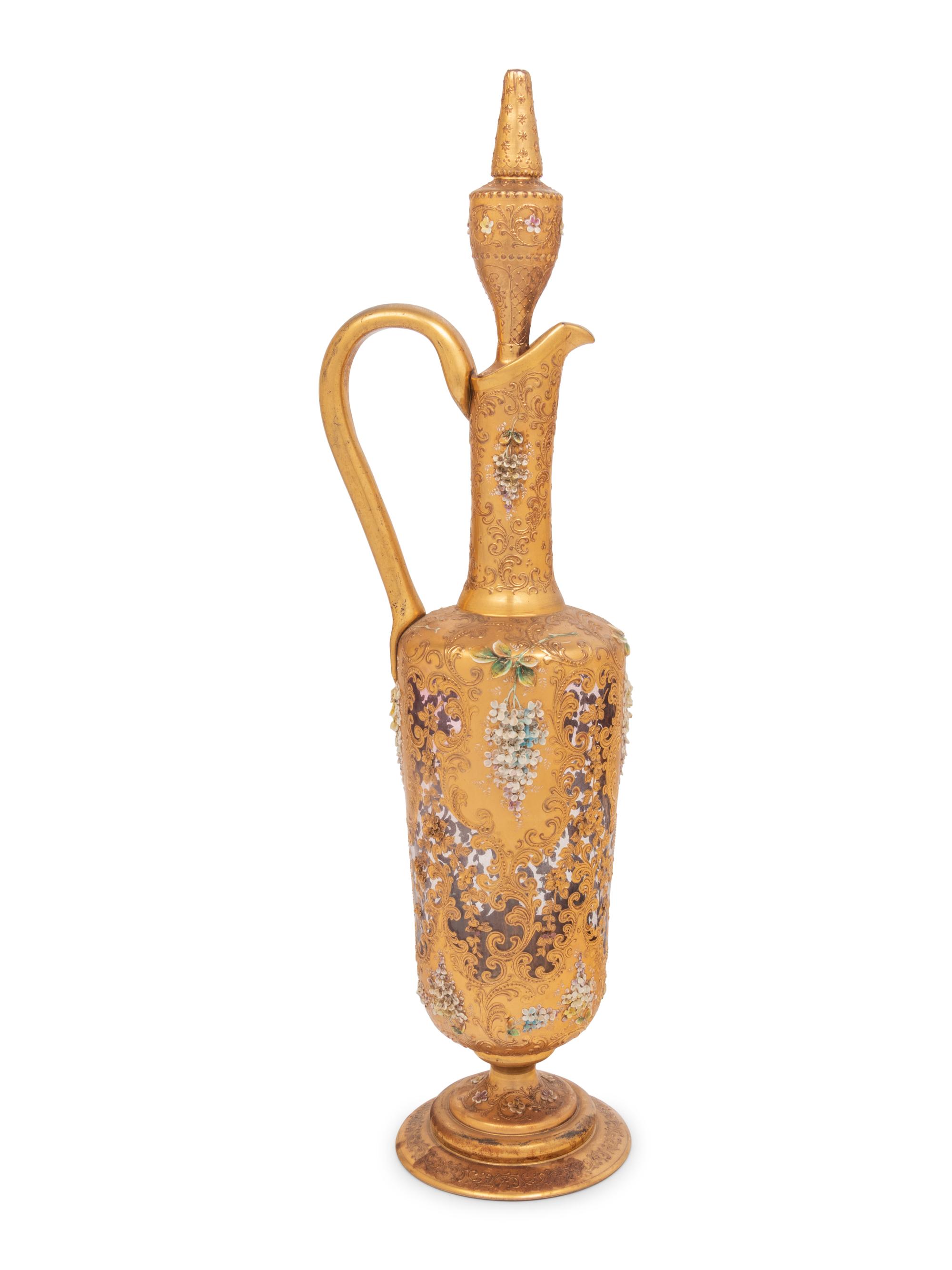 An Italian Enameled Glass Drink Service