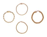 COLLECTION OF YELLOW GOLD BRACELETS