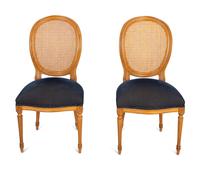 Six Louis XVI Style Fruitwood and Canework Dining Chairs — EARLY 20TH CENTURY