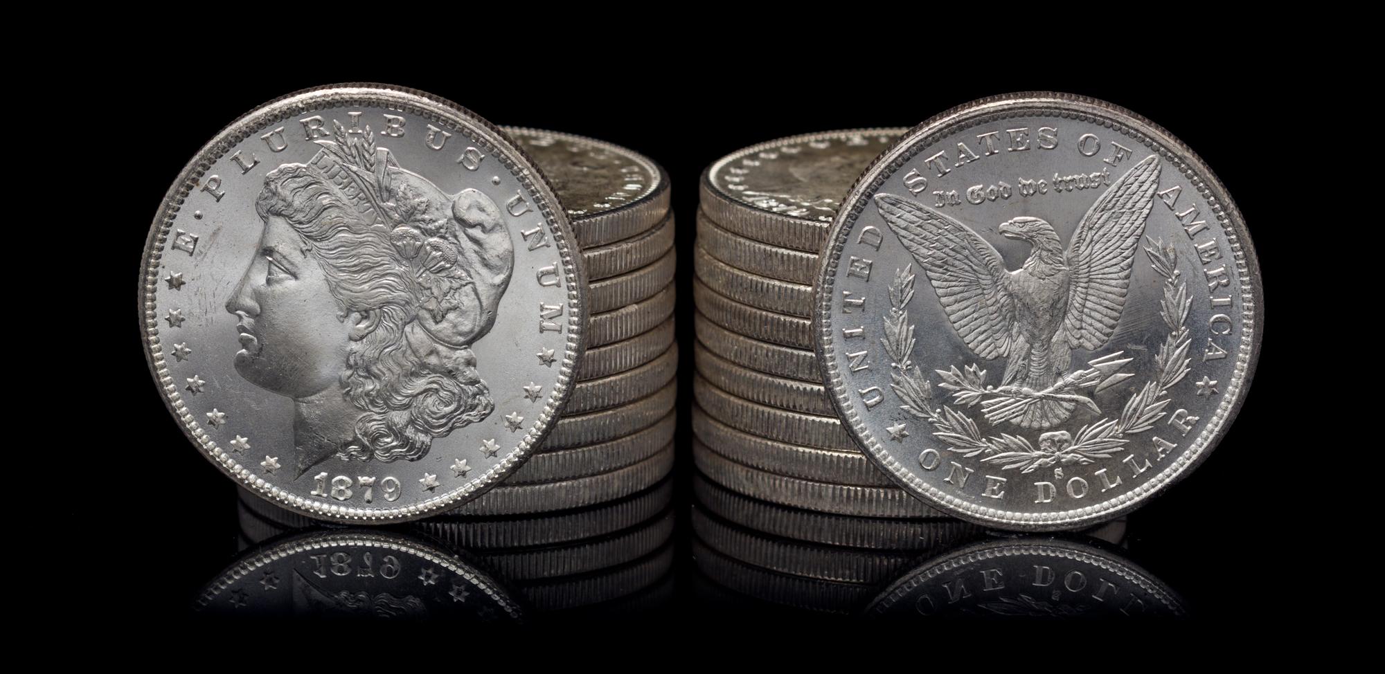 A Group of Twenty United States 1879-S Morgan Silver Dollar Coins