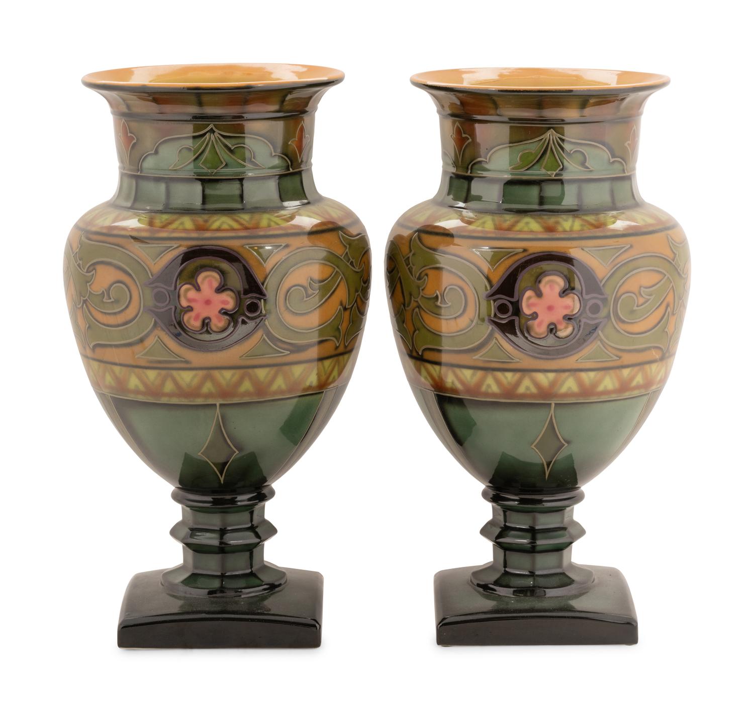 A Pair of Royal Bonn Pottery Vases