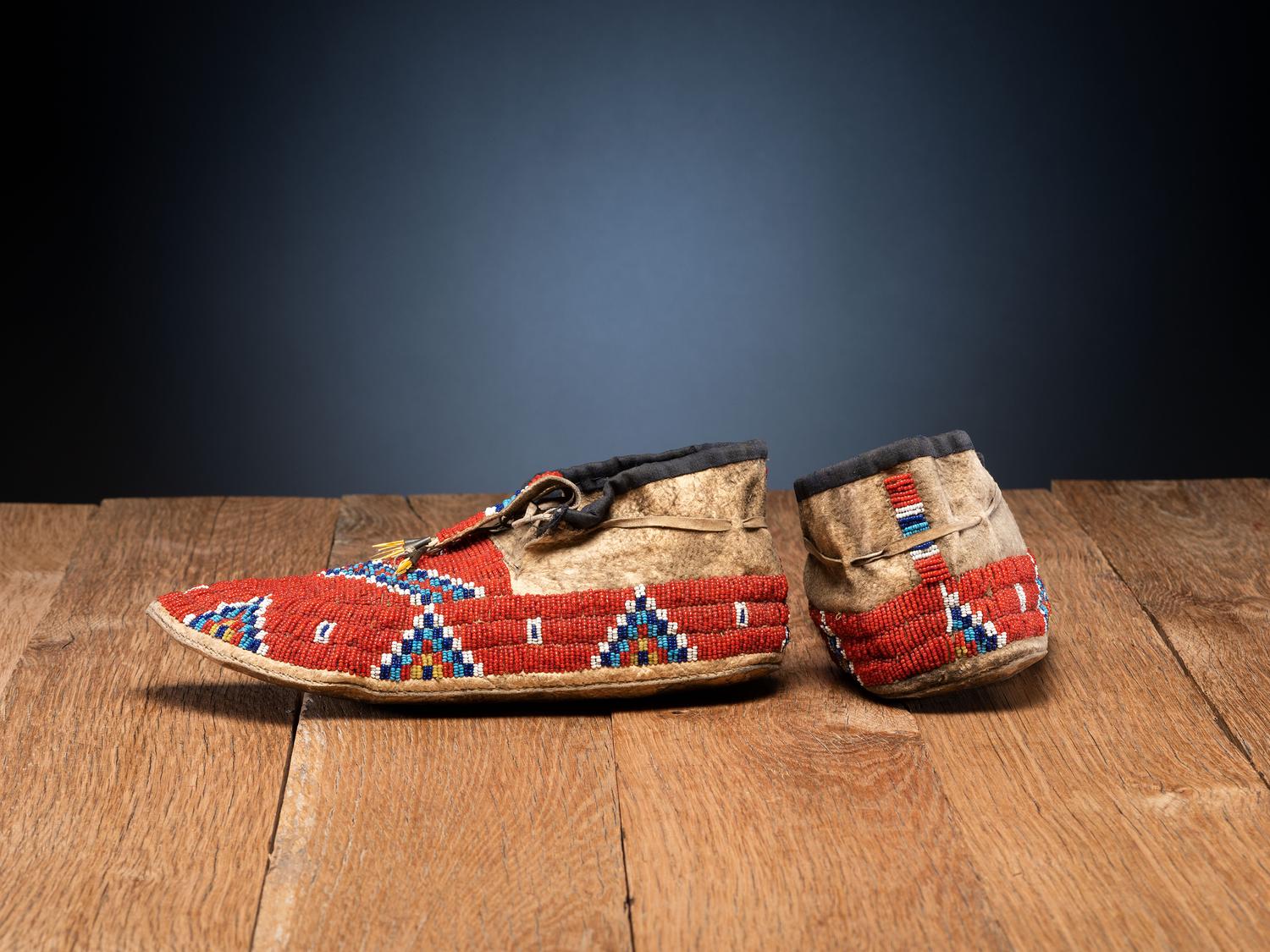 Sioux Beaded Hide Moccasins