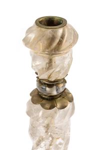 A Set of Four Metal Mounted Rock Crystal Candlesticks