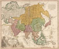 [MAPS]. HOMANN, Johann Baptist (1663-1724). Four engraved continent maps with hand-coloring, each matted and framed, comprising: