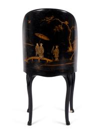 An Edwardian Black and Gilt Lacquer Lady's Chair — EARLY 20TH CENTURY