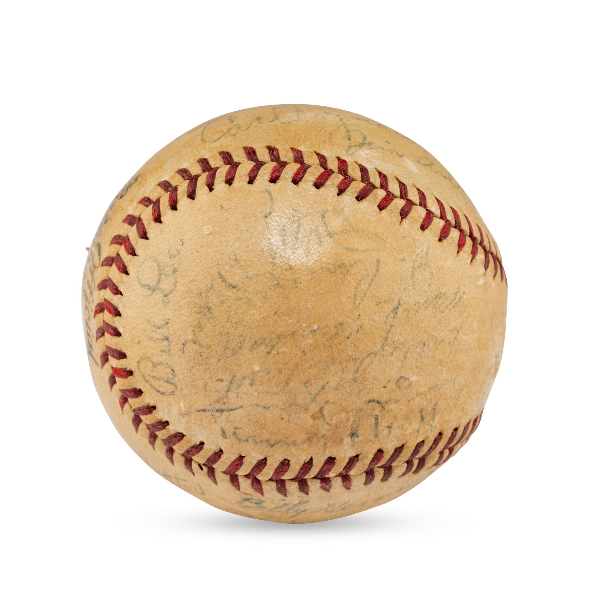 A 1938 Chicago Cubs Team Signed Autograph Baseball Featuring Dizzy Dean and Gabby Harntett (Beckett Authentication Services)