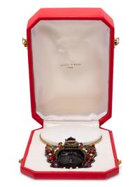 A Bronze, Multigem and Rhinestone Warrior Pendant/Necklace, Georgina Ward,