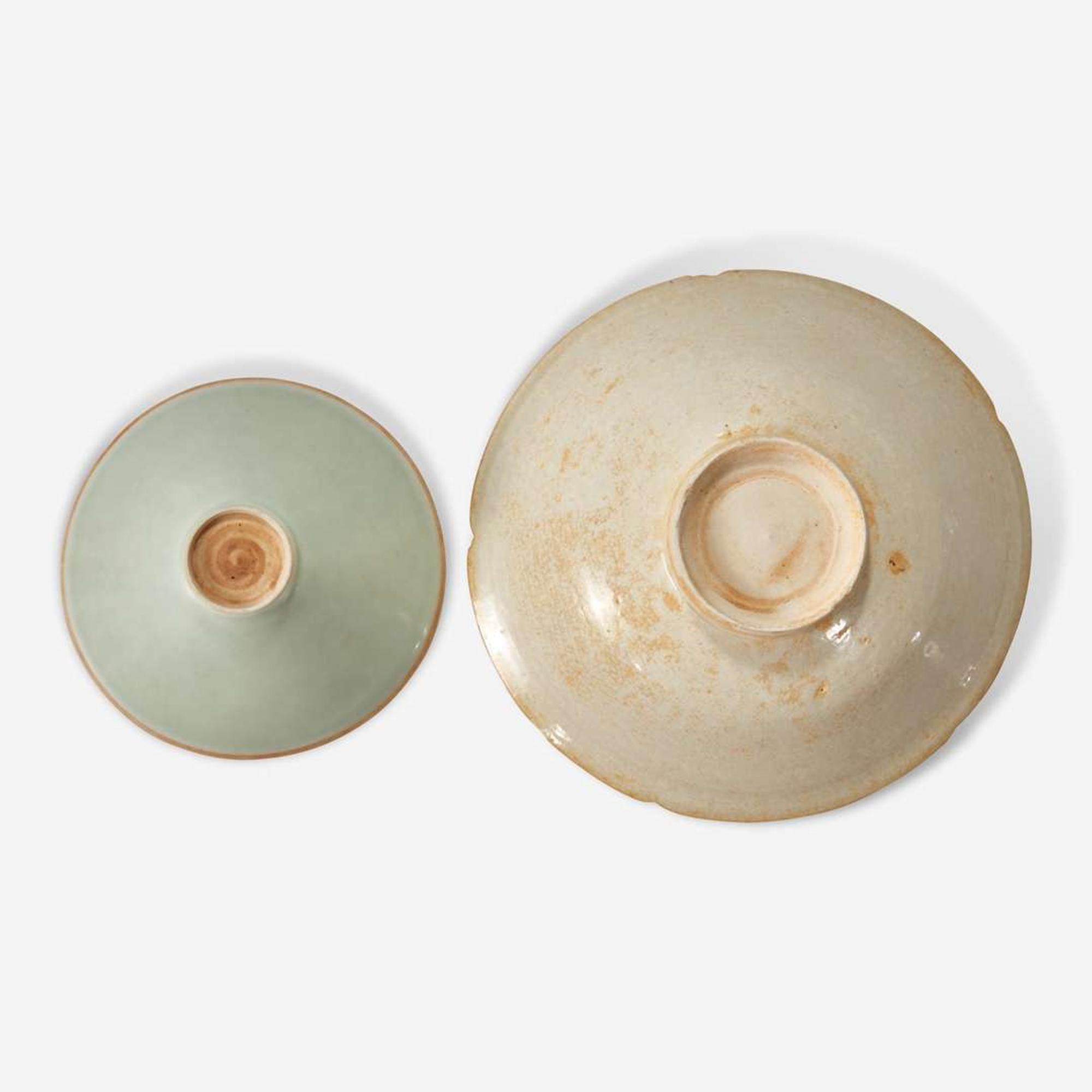 A Vietnamese incised “Peony” bowl, and an incised celadon-glazed “Boys” bowl The first bowl Ly-Tran dynasty 11th-13th century