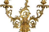 A Pair of American Gilt Bronze Three-Light Candelabra — 19TH CENTURY