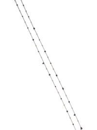 WHITE GOLD, SAPPHIRE, AND DIAMOND LONG CHAIN