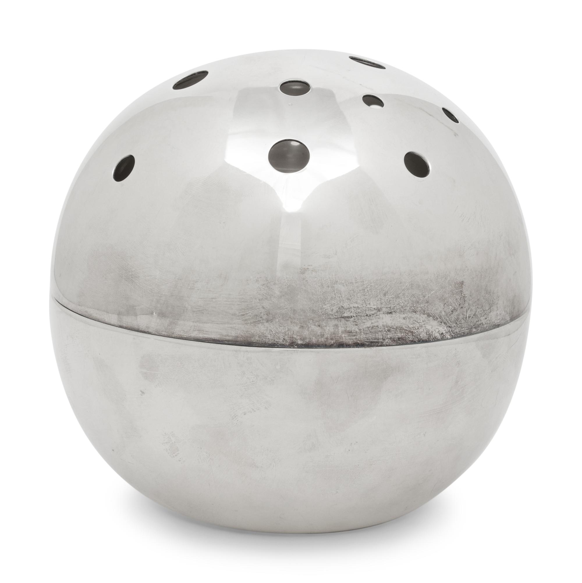 A Christofle Gallia Mars Silver-Plate Spherical Flower Vase