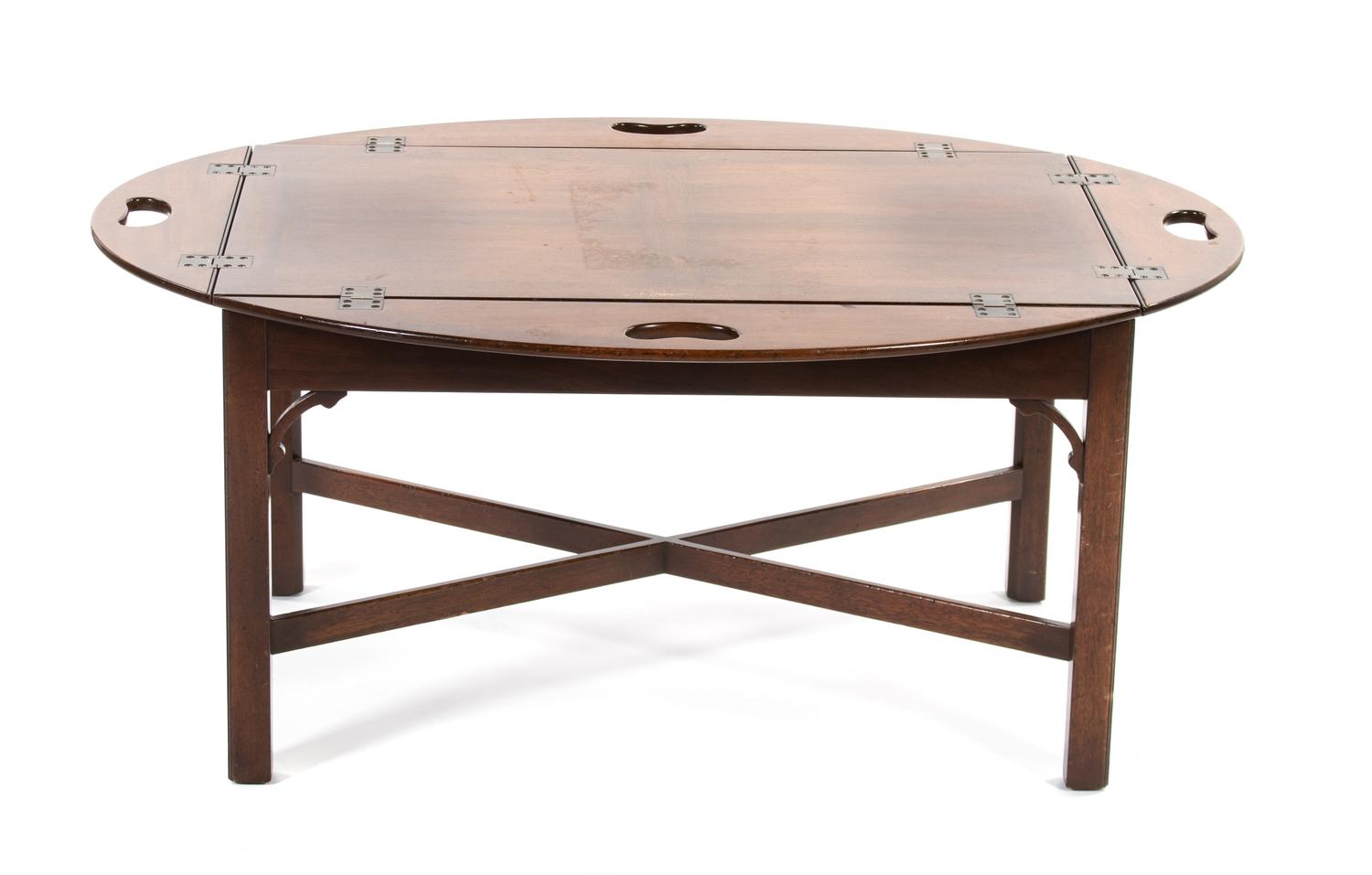 A George III Style Mahogany Butler's Tray on Stand