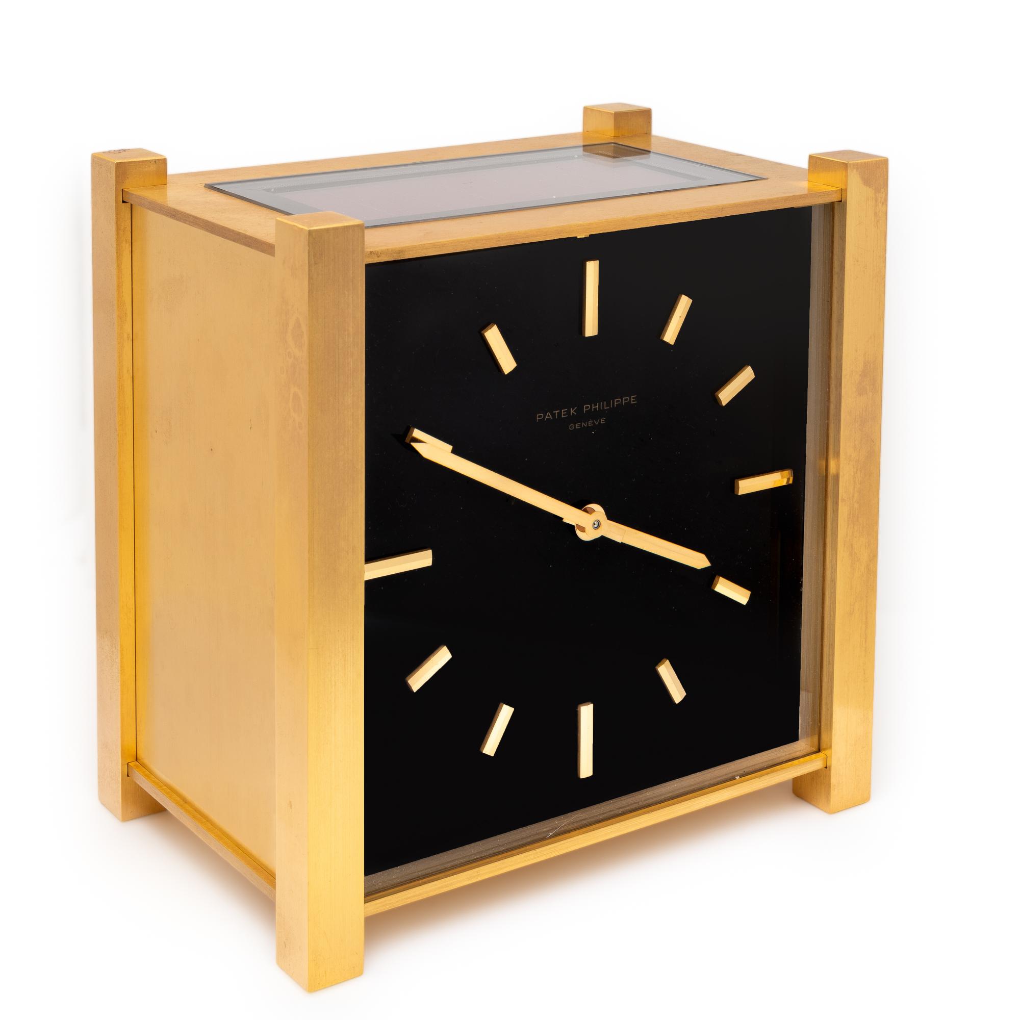 Patek Philippe, Ref. 928, Brass 'Pendule Carrée' Desk Clock
