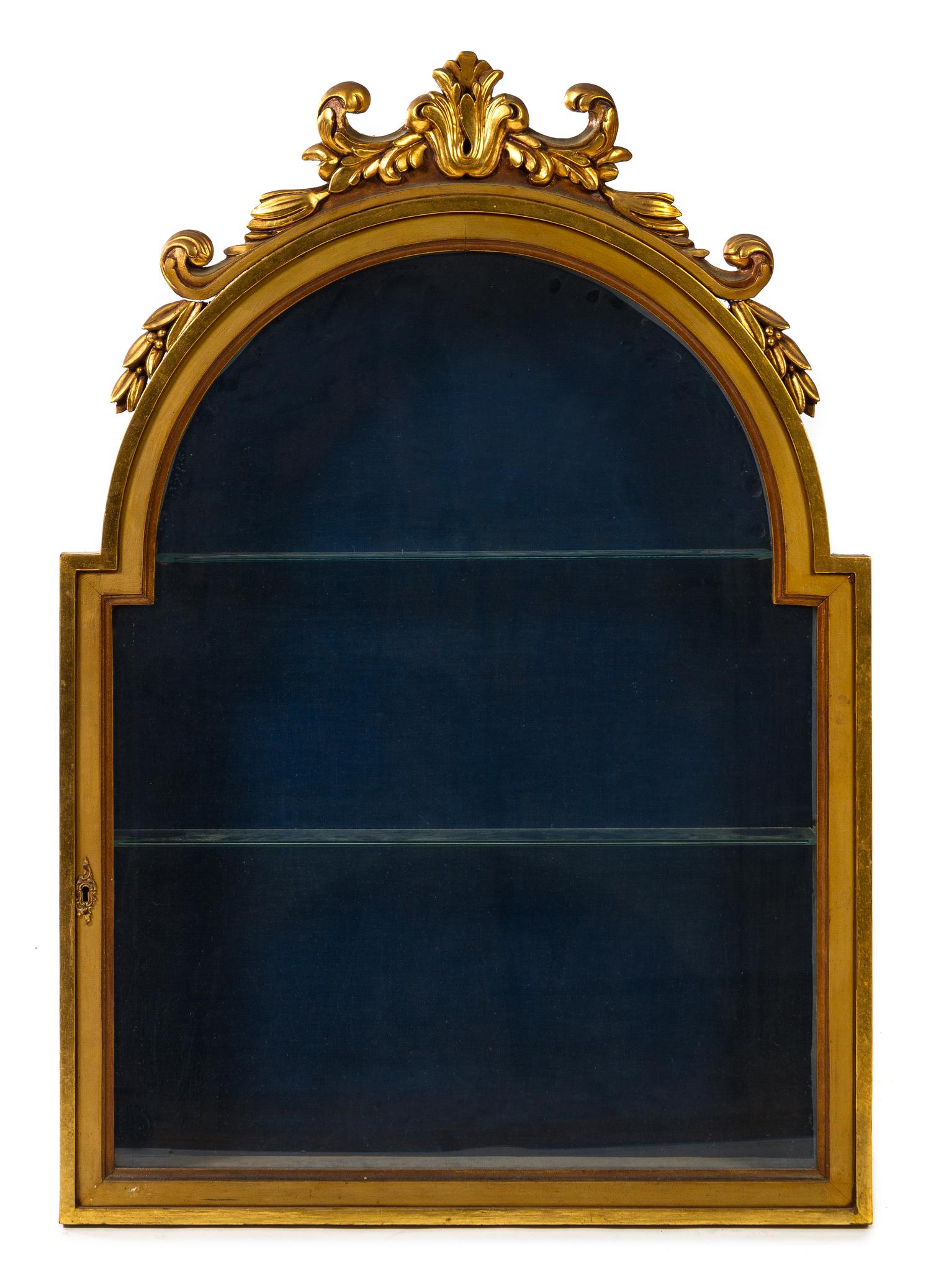 A Continental Giltwood Hanging Vitrine Height 43 x width 29 1/2 inches. — LATE 19TH CENTURY