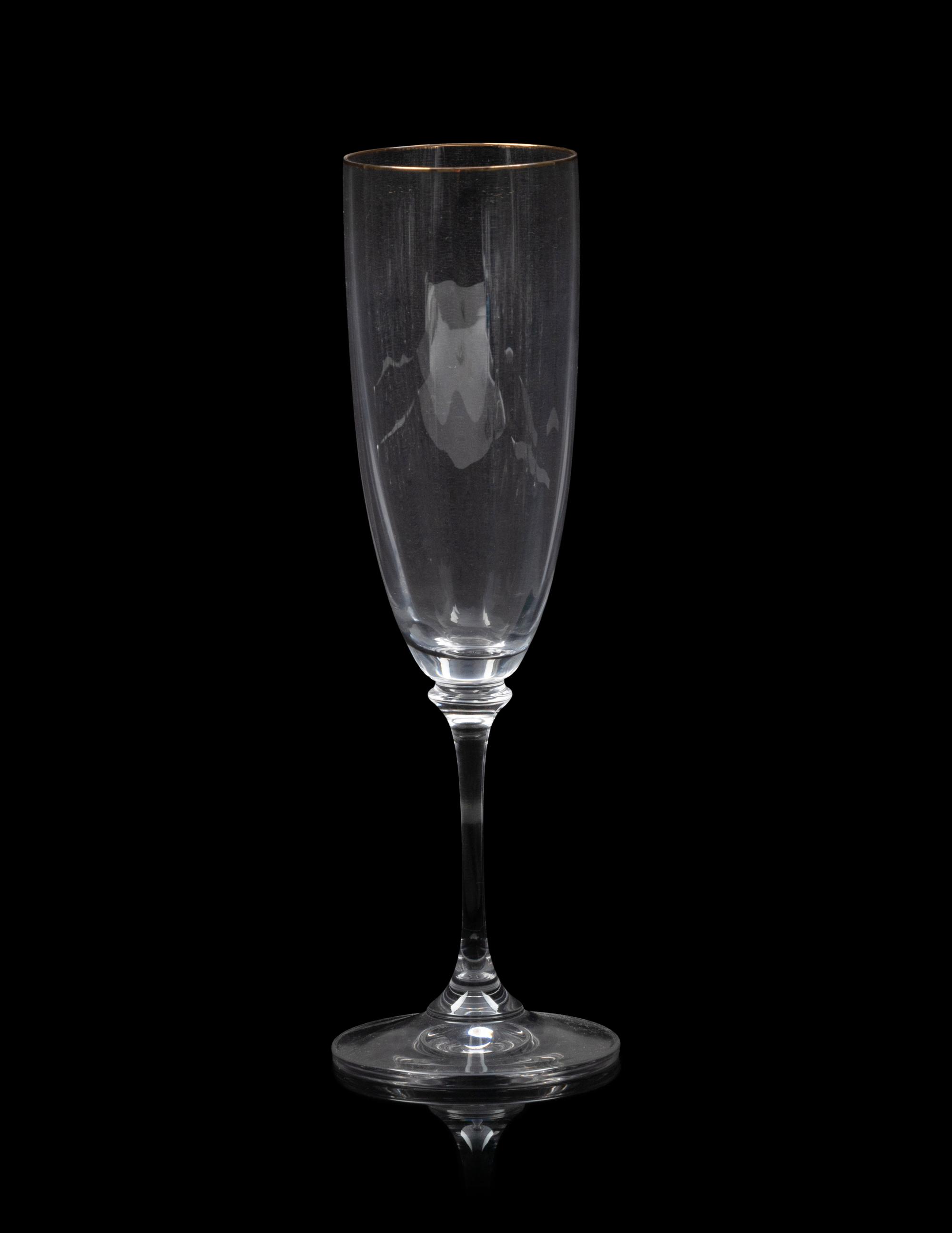 A Set of Gilt-Edged Glass Stemware