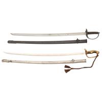 Type 19 Company Grade Kyu-Gunto Dress Sword with Knot, and Type 32 Army Sword with Reconstructed Hilt