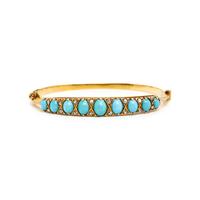 VICTORIAN, COLLECTION OF TURQUOISE AND DIAMOND BANGLE BRACELETS