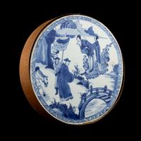 A Chinese Blue and White Porcelain Circular Plaque