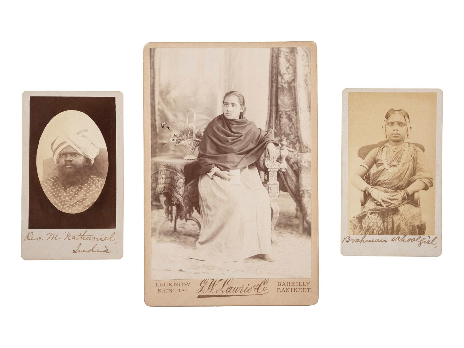 [EARLY PHOTOGRAPHY]. A group of photographic portraits of East and South Asian subjects.