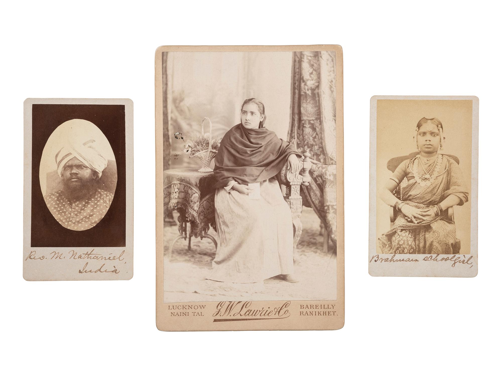 [EARLY PHOTOGRAPHY]. A group of photographic portraits of East and South Asian subjects.
