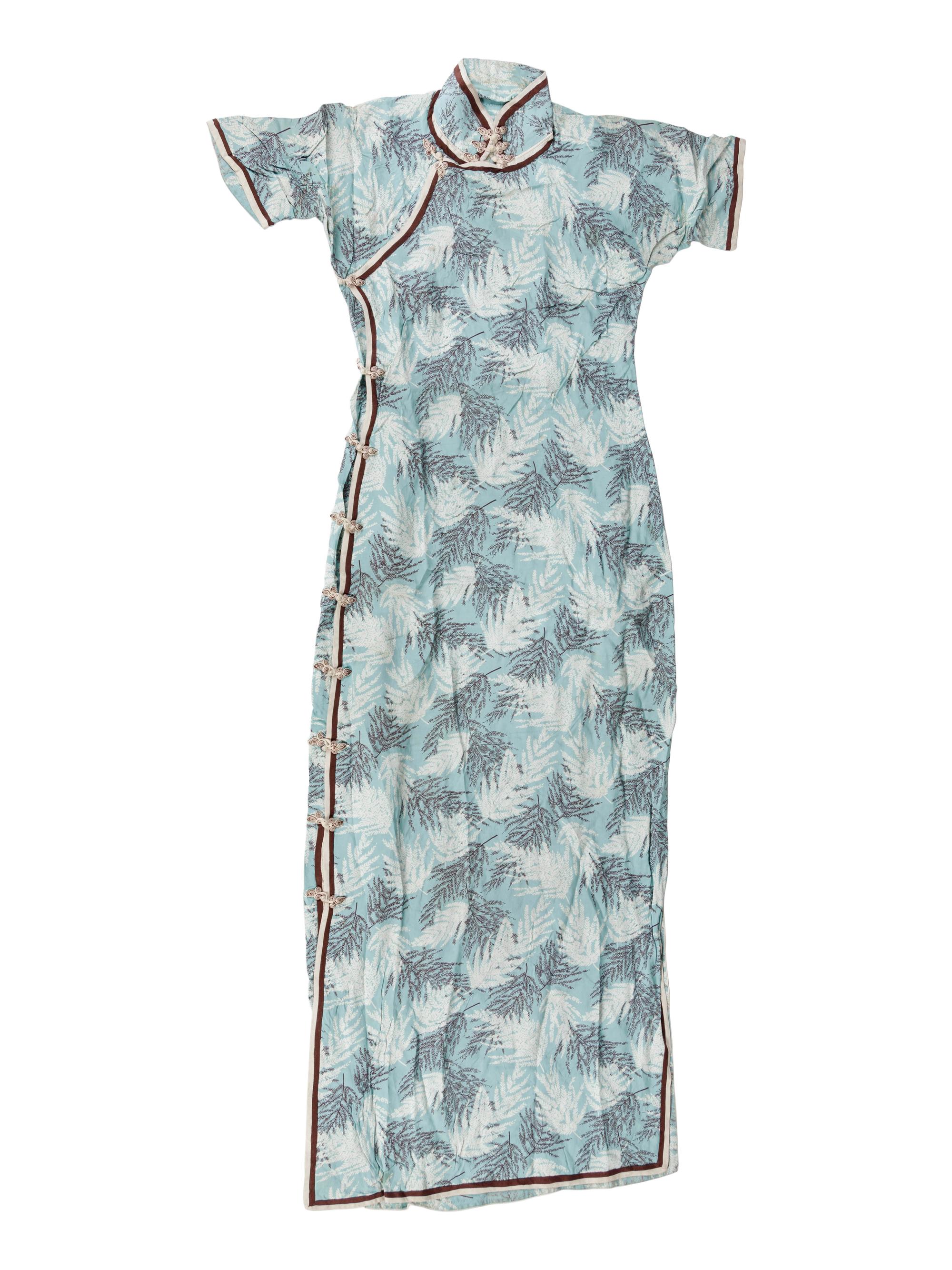 Four Chinese Silk Lady's Full Length Cheongsams, Qipao