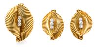 A Yellow Gold and Diamond Demi Parure, Tiffany & Co., 17.60 dwts.