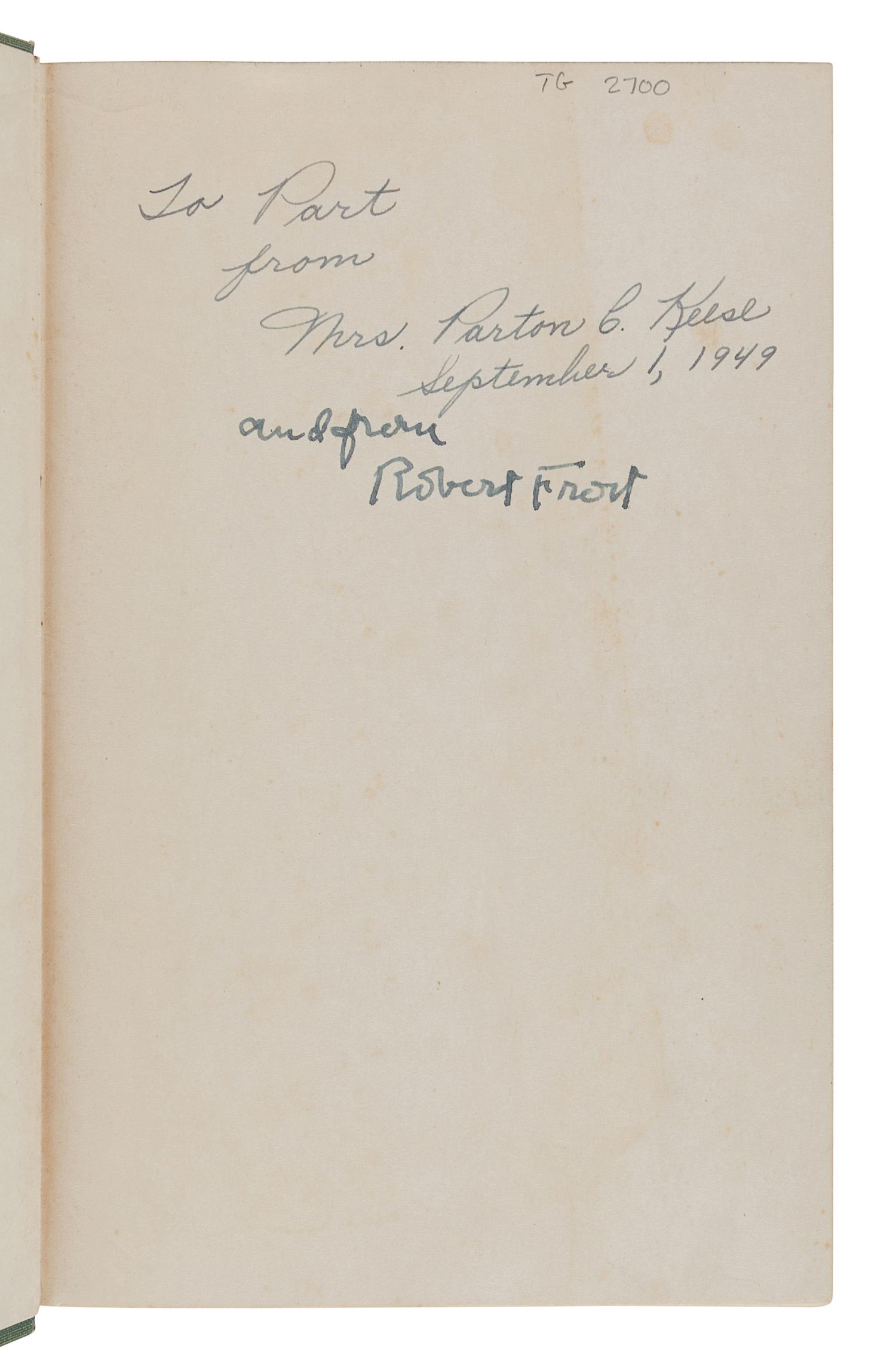 FROST, Robert (1874-1963). A group of 5 signed trade editions, comprising: