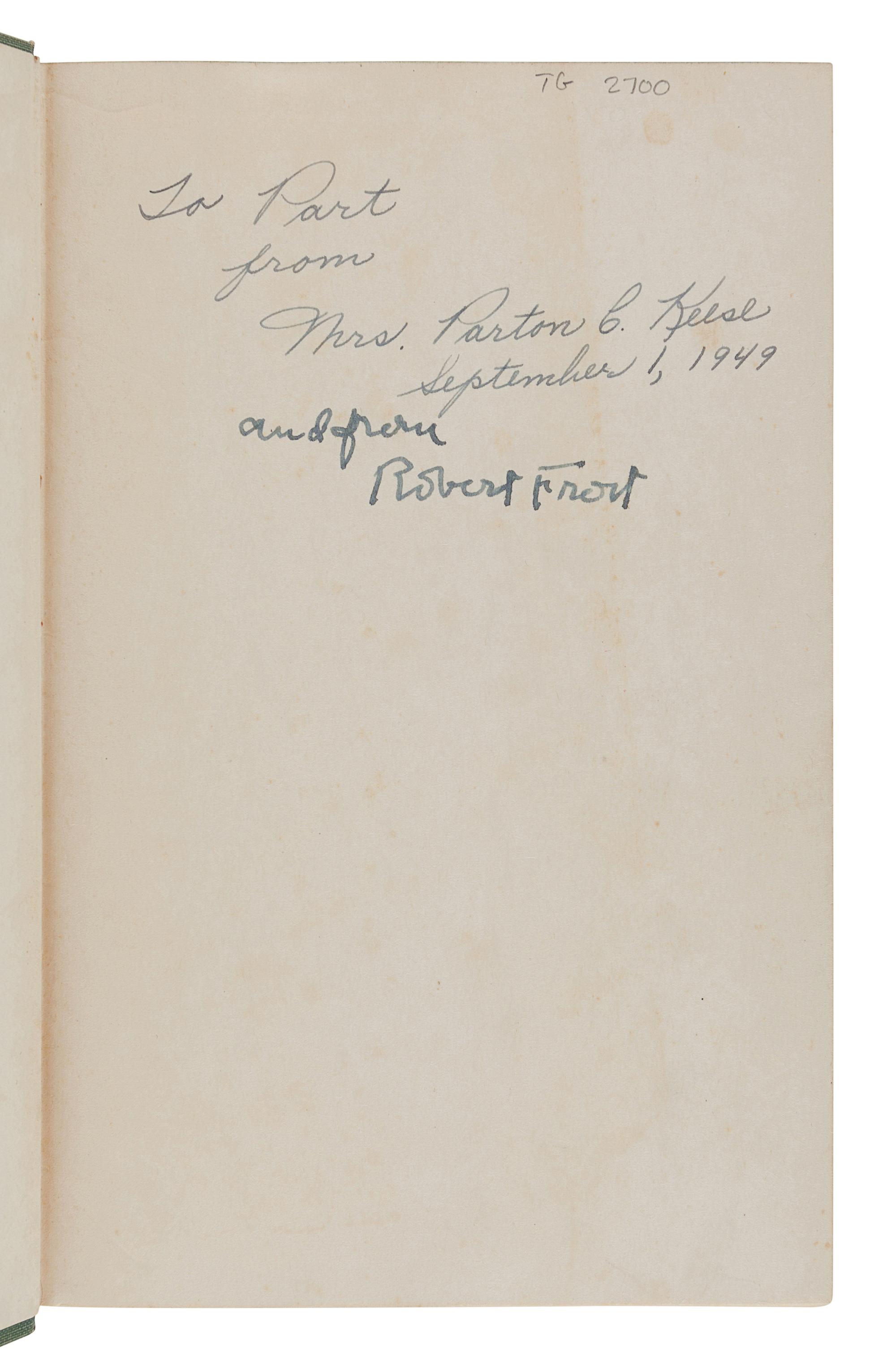 FROST, Robert (1874-1963). A group of 5 signed trade editions, comprising: