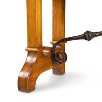 An Iron Mounted Oak Trestle Table