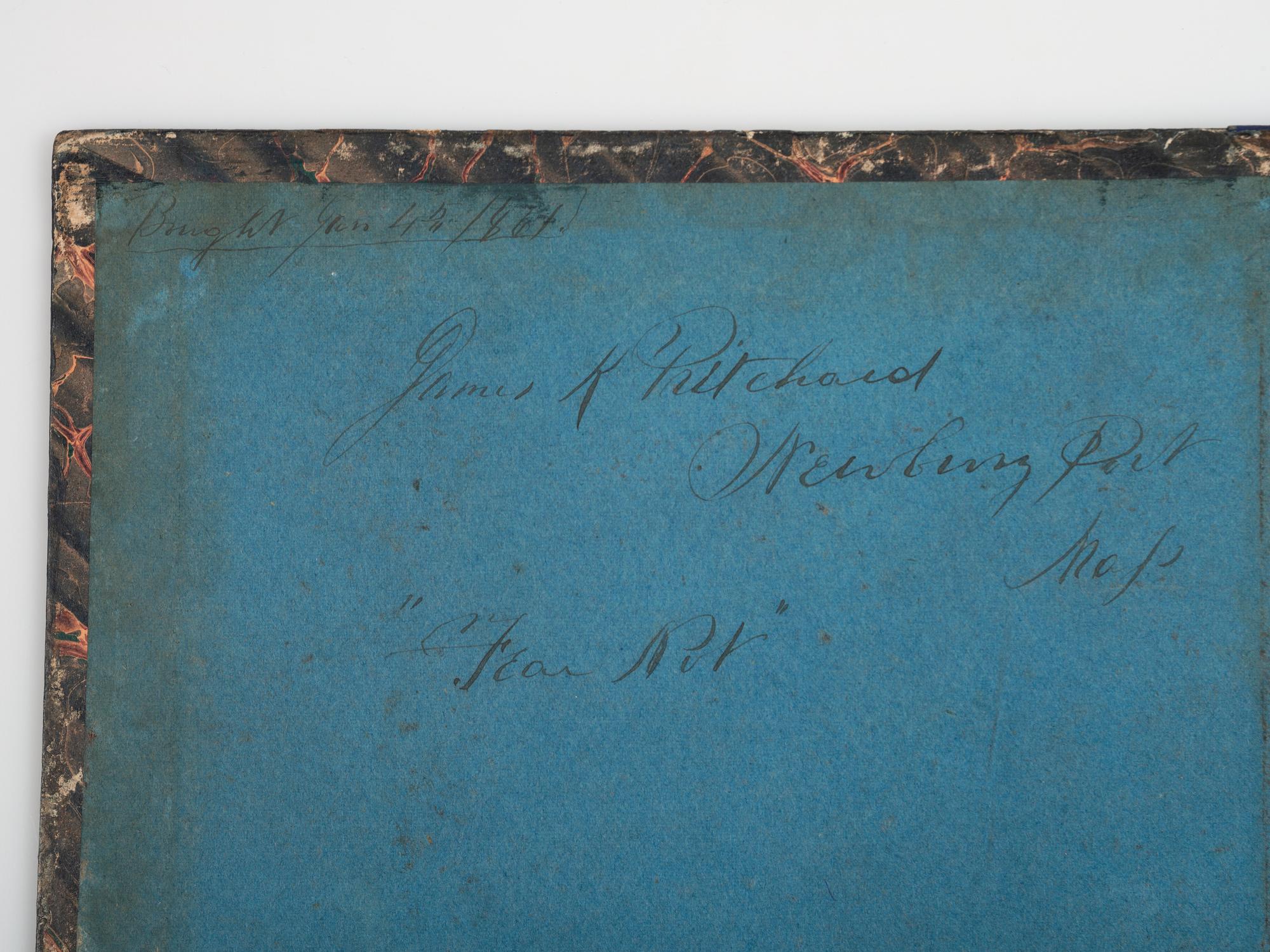 [MARITIME]. Slate deck log associated with Captain James K. Pritchard (1835-1864) of Newburyport, Massachusetts, and the East India Trade ship the Elcano .