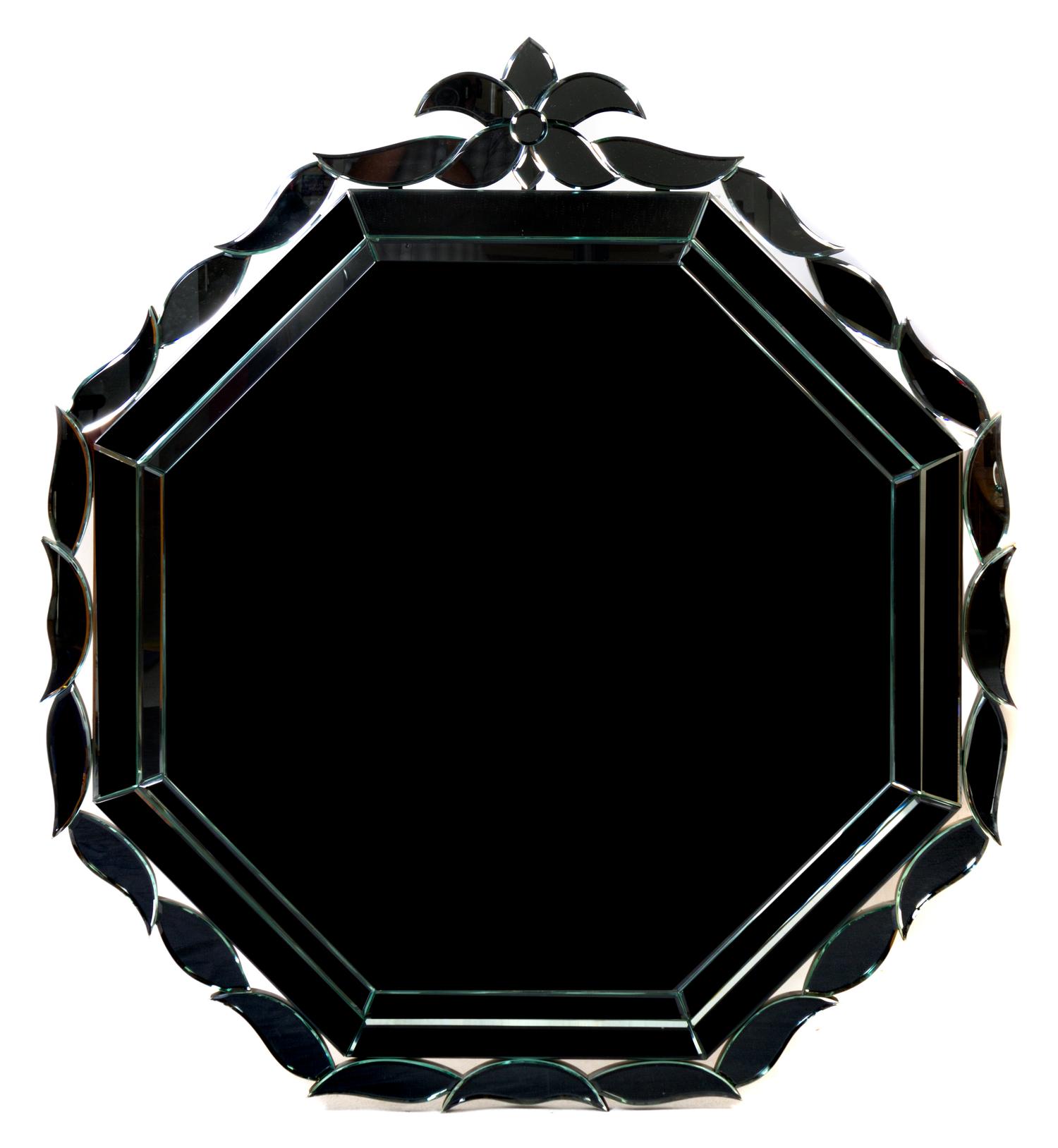 A Venetian Style Glass Mirror, Height 54 x width 49 inches.