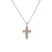 Cartier, Diamond and White Gold Cross Pendant on Unsigned Chain