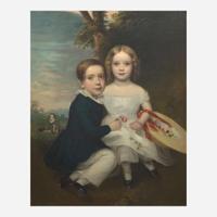 Anglo-American School 19th century Portrait of Three Children