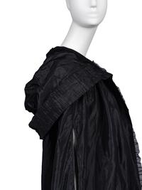 Callot Soeurs Black Silk Taffeta Cape, 1910-20s