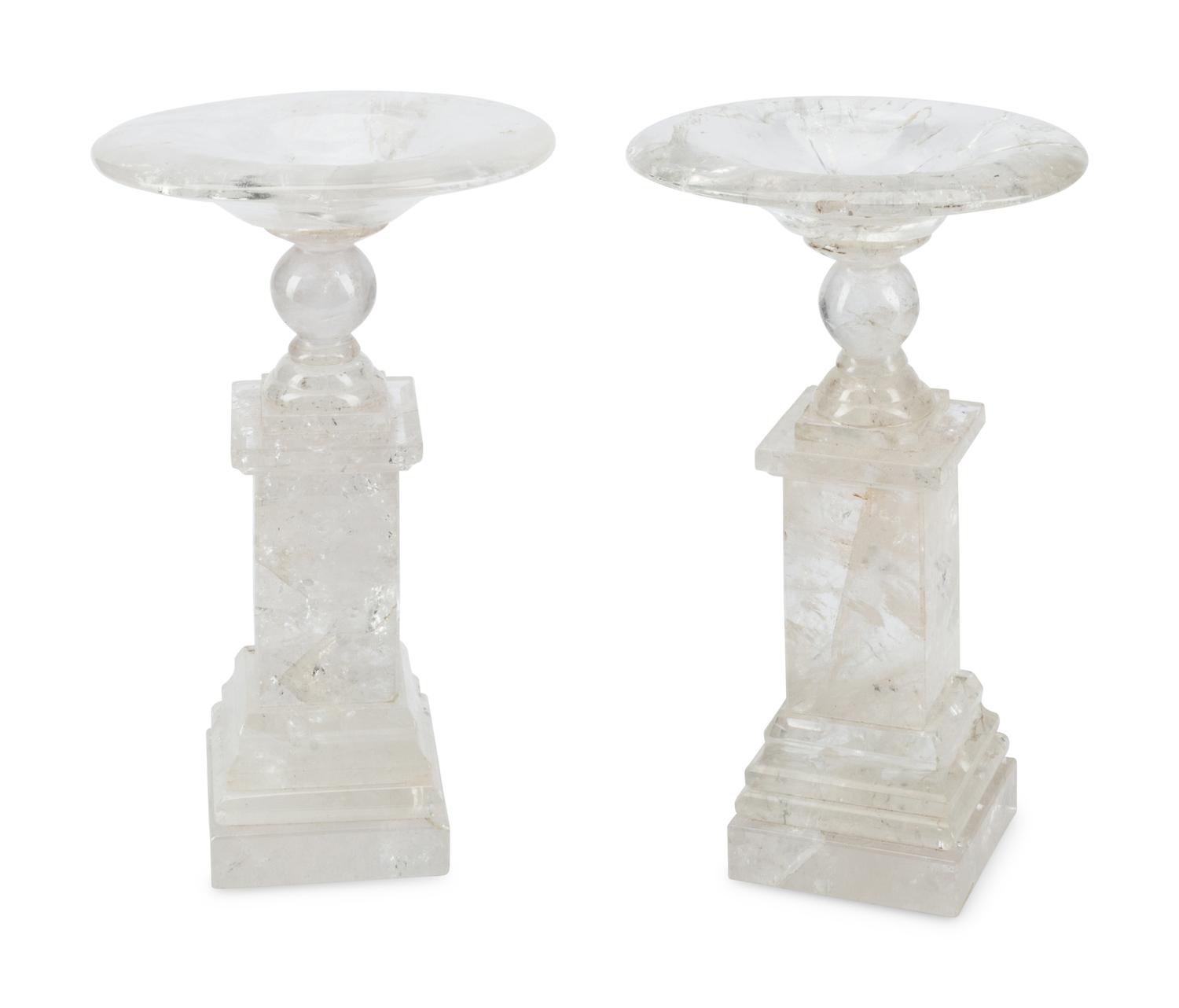 A Pair of Neoclassical Style Rock Crystal Tazze