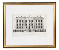 A Set of Six English Architectural Engravings, Height of plate 9 3/4 x width 14 3/4 inches.