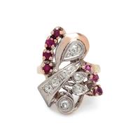 RETRO, DIAMOND AND RUBY RING