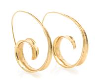 A Pair of 14 Karat Yellow Gold Freeform Earrings. 5.20 dwts.