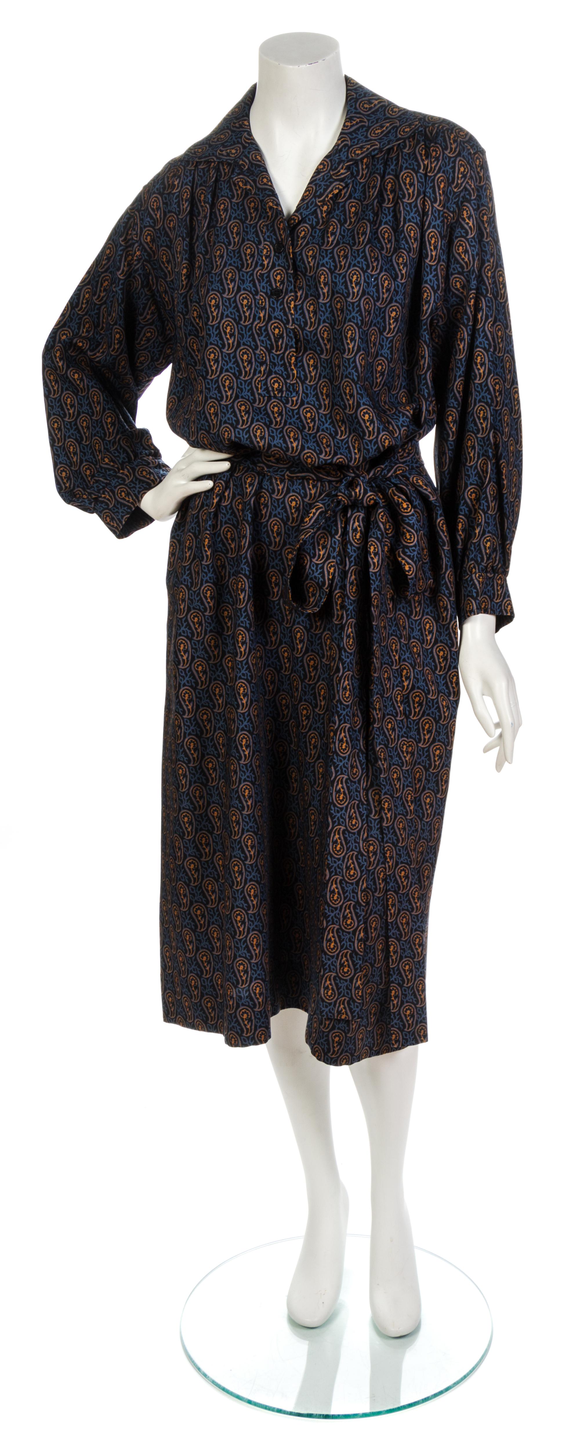 An Yves Saint Laurent Paisley Print Shirtdress,