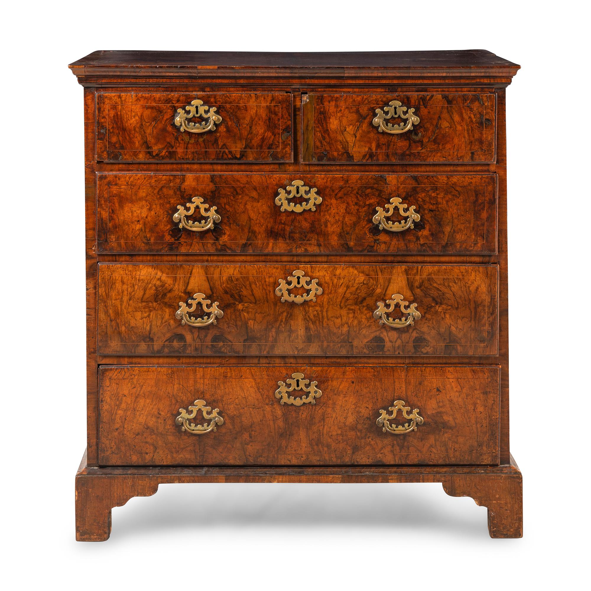 A George II Walnut Chest of Drawers
