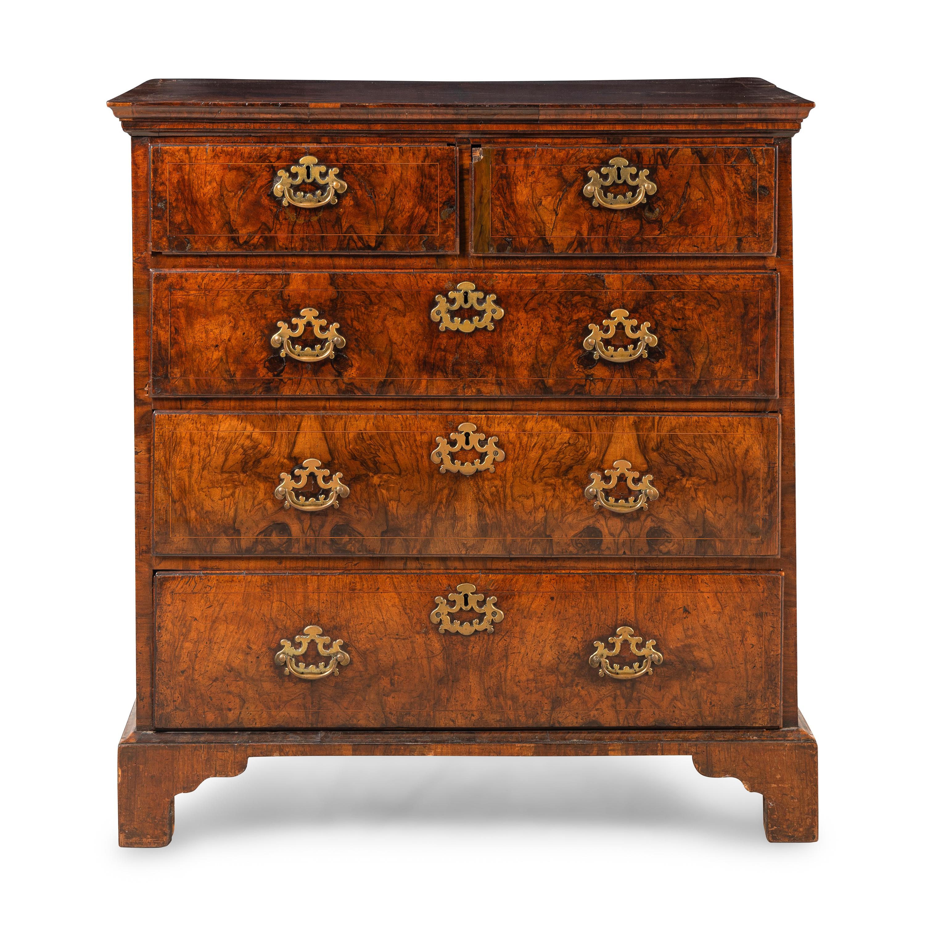 A George II Walnut Chest of Drawers
