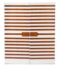 A Pair of Italian Lacquered Walnut and Ash Doors Height of each 58 x width 24 inches. — GIO PONTI AND CRISTINA LONGO