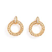 YELLOW GOLD AND DIAMOND EARCLIPS