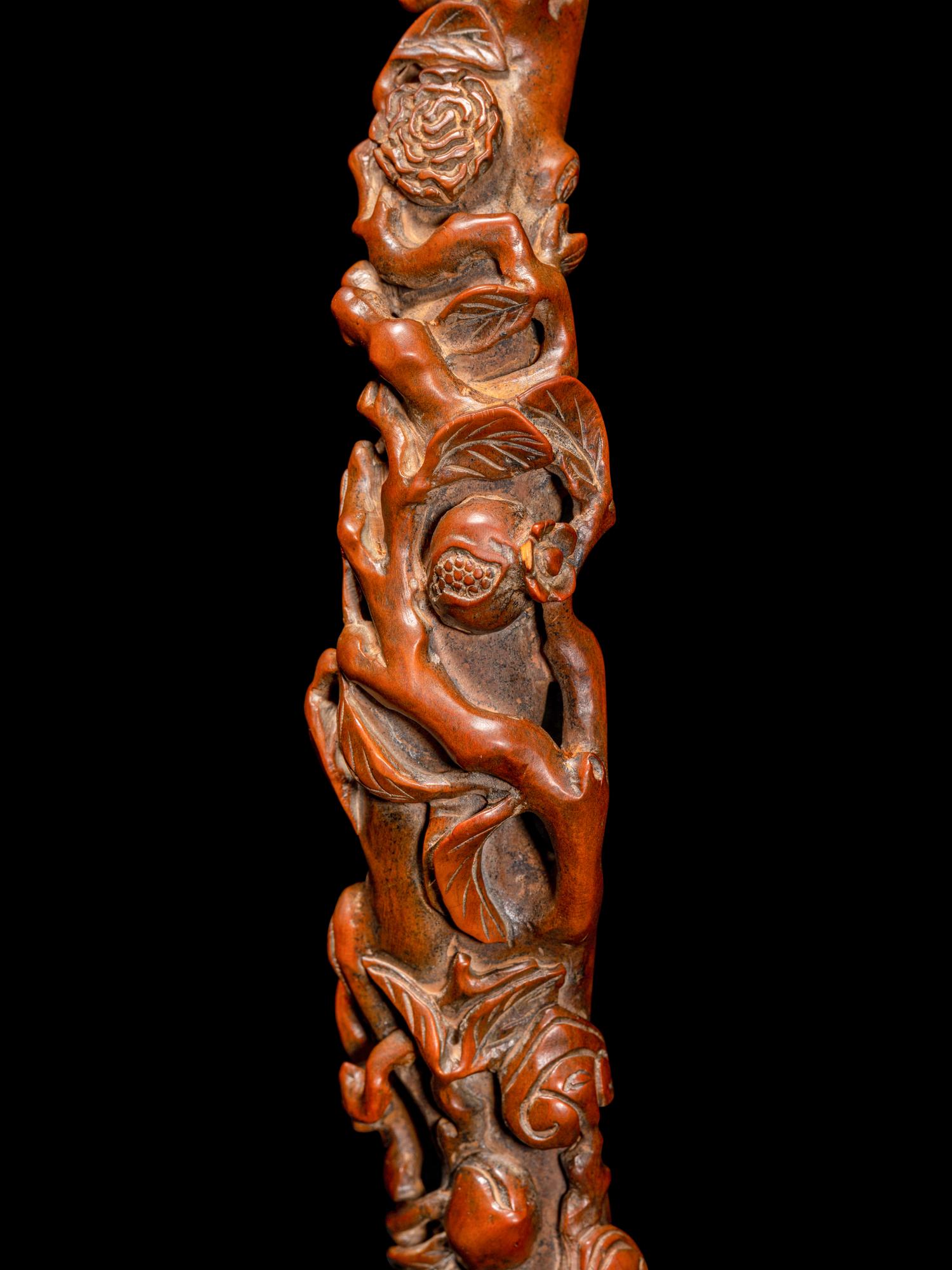 A Carved Boxwood Ruyi Scepter